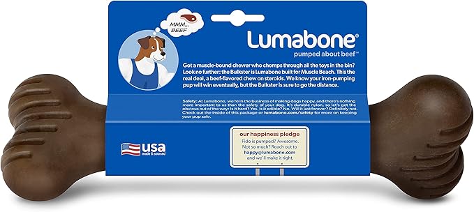 Bulkster Durable Chew Toy for Aggressive Chewers, Real Beef, Made in USA, Colossal