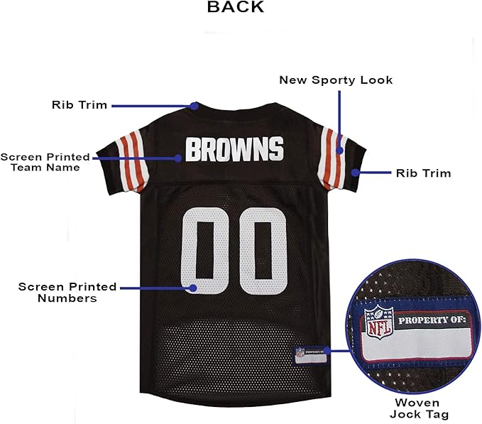 Pets First Cleveland Browns NFL Dog Jersey Extra Large