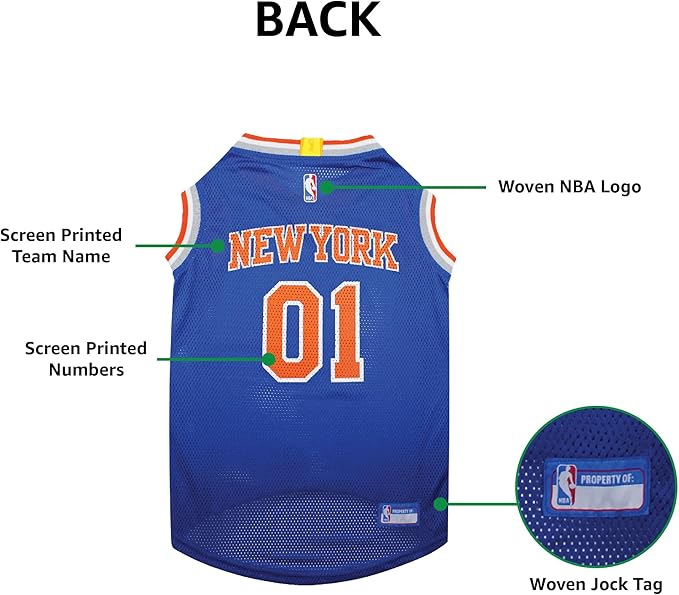 Pets First NBA NEW YORK KNICKS DOG Jersey, X-Small - Tank Top Basketball Pet Jersey