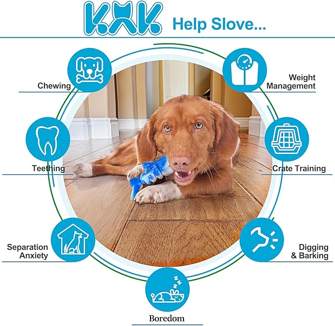 KXK Durable Dog Chew Toys for Aggressive Chewers Large Medium Small Breed, Tough Dog Toys for Large Medium Small Dog and Puppies Teeth Cleaning, Pet Toy with Durable Nylon