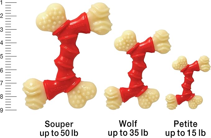 Nylabone Double Bone Power Chew Toy for Dogs, Dog Toys for Aggressive Chewers, Bacon Flavor, X-Large - 50+ lbs, 1 Count