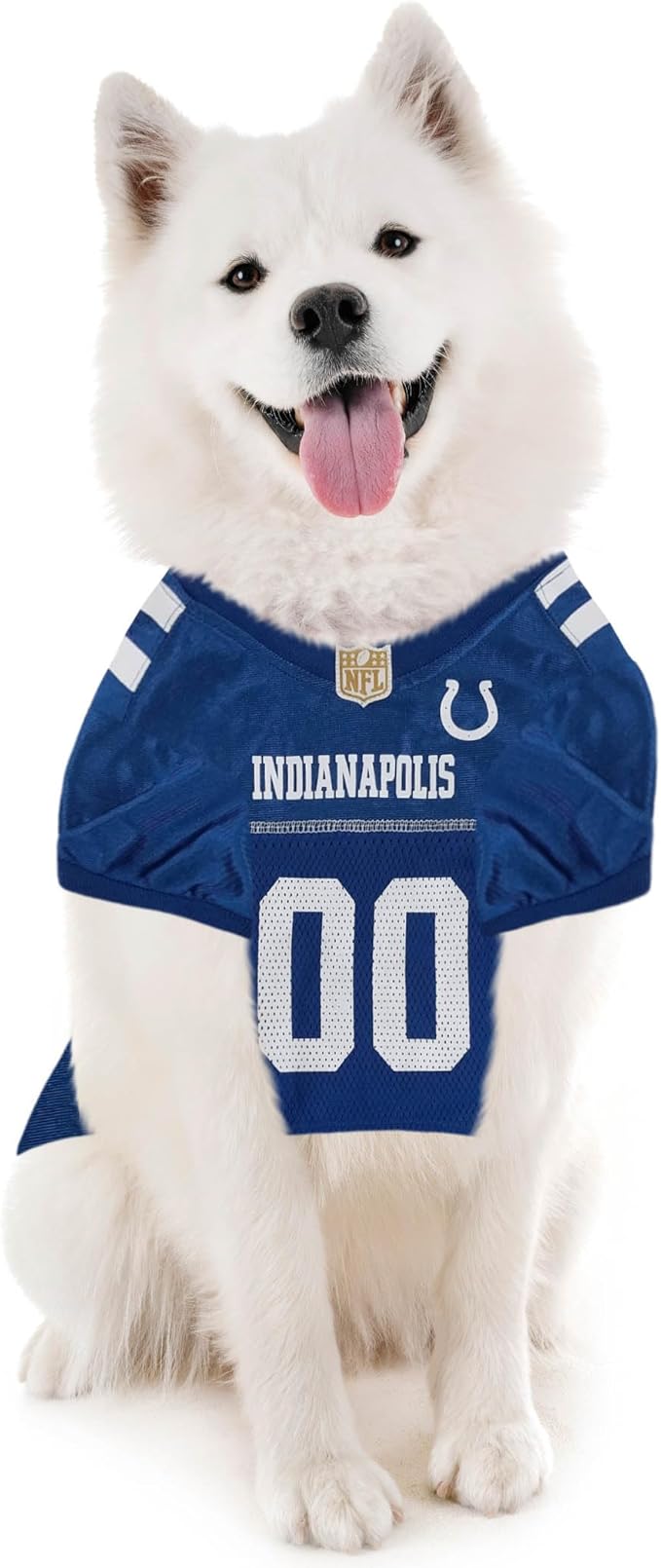 Pets First NFL Indianapolis Colts Dog Jersey, Size Large - Best Football Costume for Dogs & Cats - Licensed Shirt