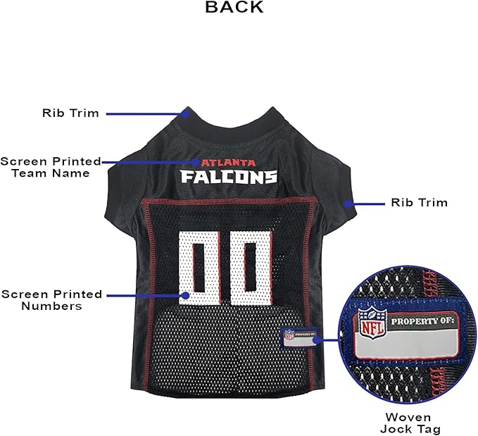Pets First NFL Atlanta Falcons Dog Jersey, Size X-Large. Licensed Football Jersey Costume for Dogs