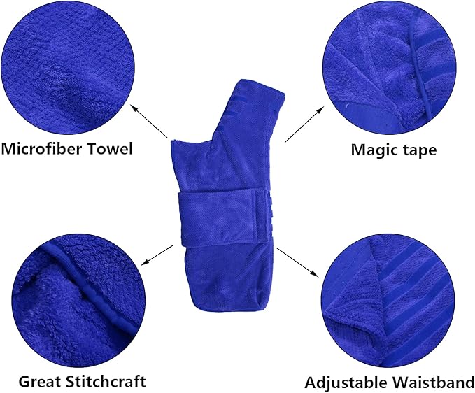 Dog Bathrobe Towel Geyecete Dog Drying Coat-Dry Fast Bag-Pineapple Grid Fast Drying Super Absorbent Pet Dog Cat Bath Robe Towel-Blue-L