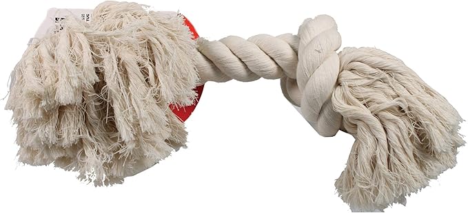 Mammoth Pet Products Flossy Chews Colossal 19-Inch 100-Percent Cotton White Dog Rope Bone (10066F)Large Breeds