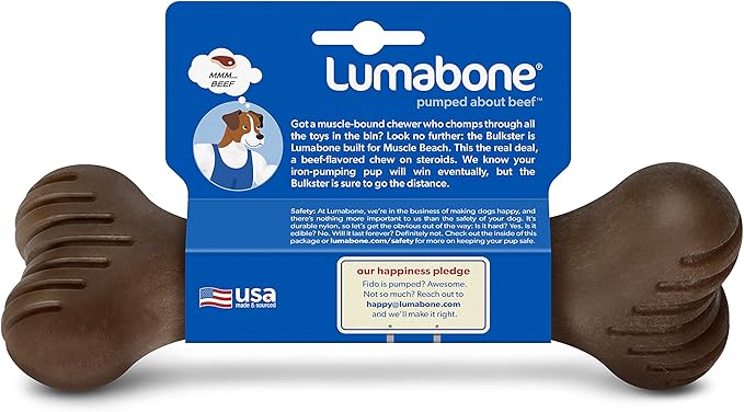 Bulkster Durable Chew Toy for Aggressive Chewers, Real Beef, Made in USA, Large