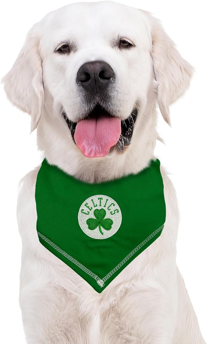 Pets First NBA Boston Celtics TIE Bandana, Size Large/X-Large. Dog Bandana Scarf Bib for Pet Cat Dog. The Ultimate Game-Day, Party Bandana