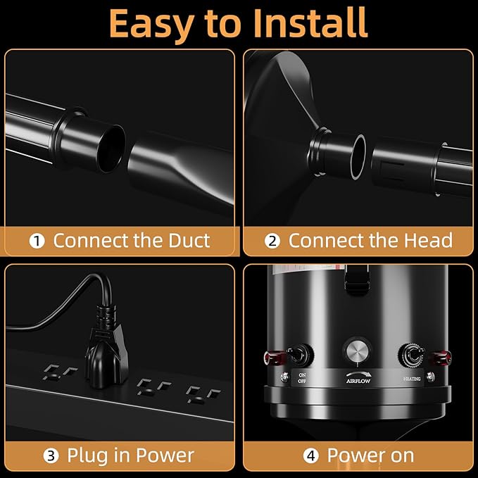 High Velocity Professional Pet Grooming Dryer with Adjustable Speed and Temperature, Dog Blow Dryer with 4 Nozzles, Pet Hair Dryer with Bonus Dog Bath Brush & Dog Shampoo Brush, Black