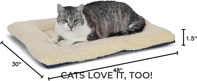 Pet Dreams Dog Crate Pad - Washable Kennel Mat, Crate Pads for Dog Cages, Non-Toxic, Flat Indoor Cat Bed, Fits iCrate 18, 24, 30, 36, 42, 48 Inches (Khaki, XX Large, 48")