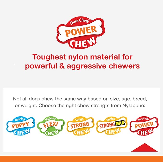 Nylabone Double Bone Power Chew Toy for Dogs, Dog Toys for Aggressive Chewers, Bacon Flavor, X-Large - 50+ lbs, 1 Count