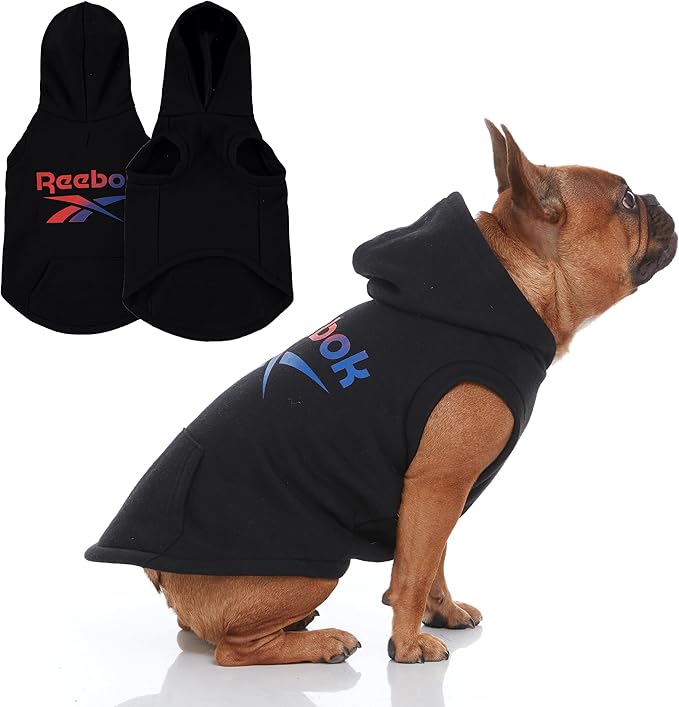 Reebok Dog Hoodie – Fleece Dog Sweater with Leash Hole, Cold Winter Dog Sweatshirt for Small Medium and Large Dogs, Premium Dog Fall Sweater Pullover Hoodie, Cozy Warm Perfect Dog Christmas Outfit