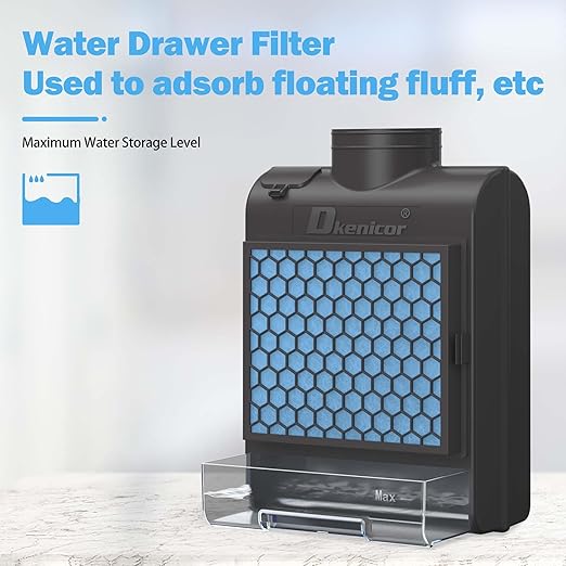 3-in-1 Indoor Dryer Vent Kit for Electric Dryer, Dryer Vent Box with 10 Pieces Polyester Filters, Stainless Steel Screen Filter and Water Drawer System (Vent Hose Include), Black