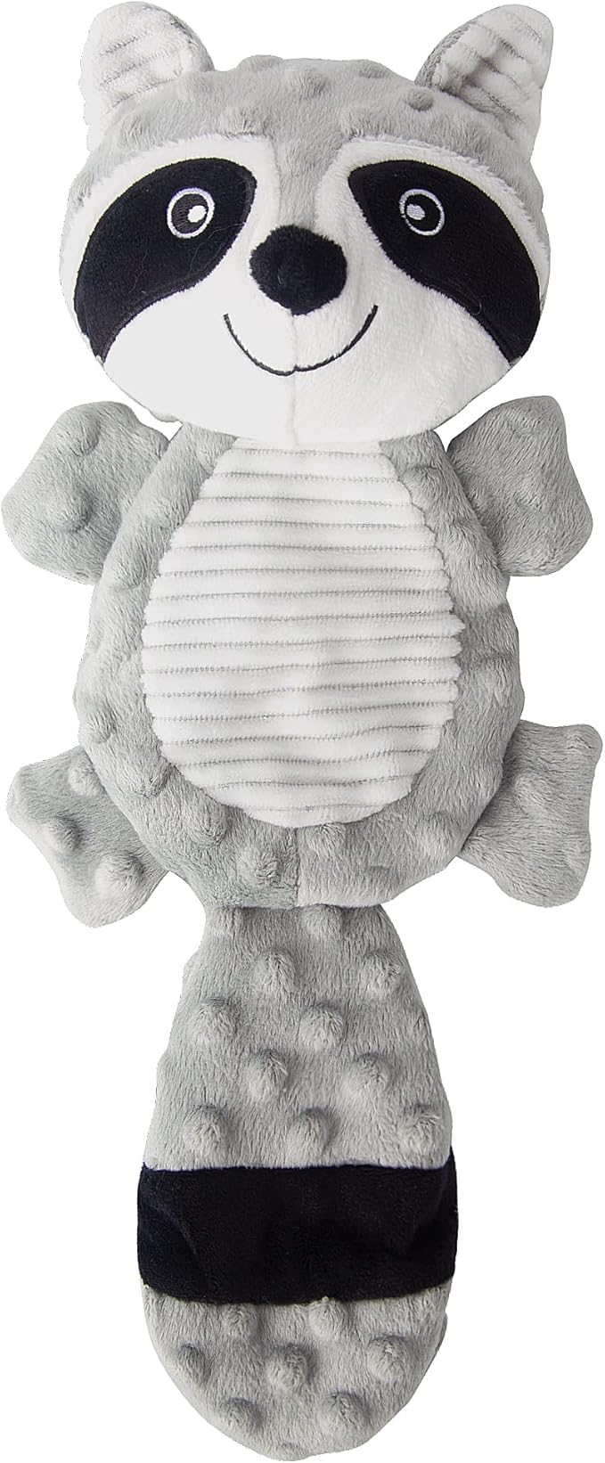 AllHomey Squeaky Dog Toys Plush Chew Toy for Small Medium Dogs Puppy Large Breed, Cute Animal Plush Chew Toy for Indoor Outdoor Play, Tough Durable Teething Interactive Gift, Raccoon,Gray