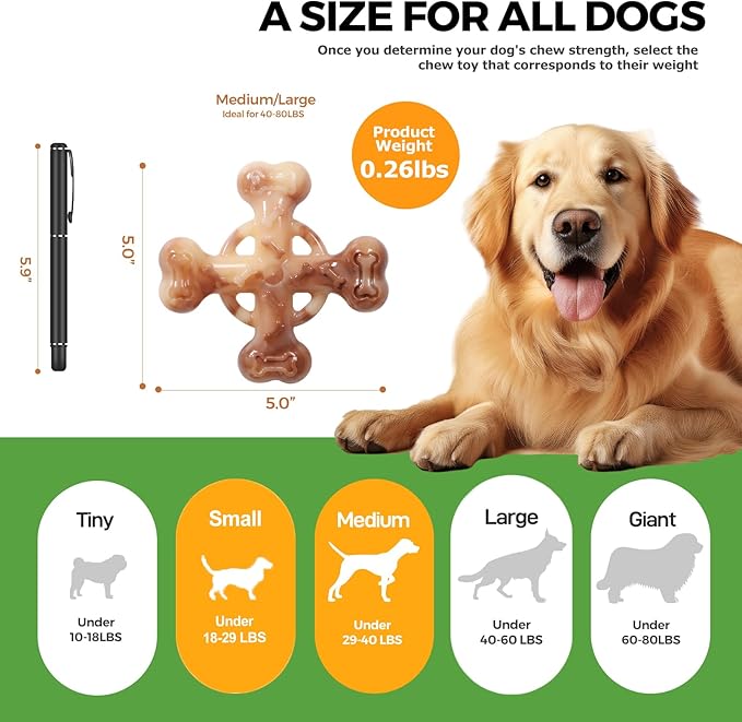 Dog Chew Bones for Aggressive Chewers, 3 Pcs Tough Nylon Chew Toys for Small, Medium and Large Dogs, Interactive Durable Toys for Teeth Cleaning and Anxiety Relief, Ideal for 18 to 60 lbs
