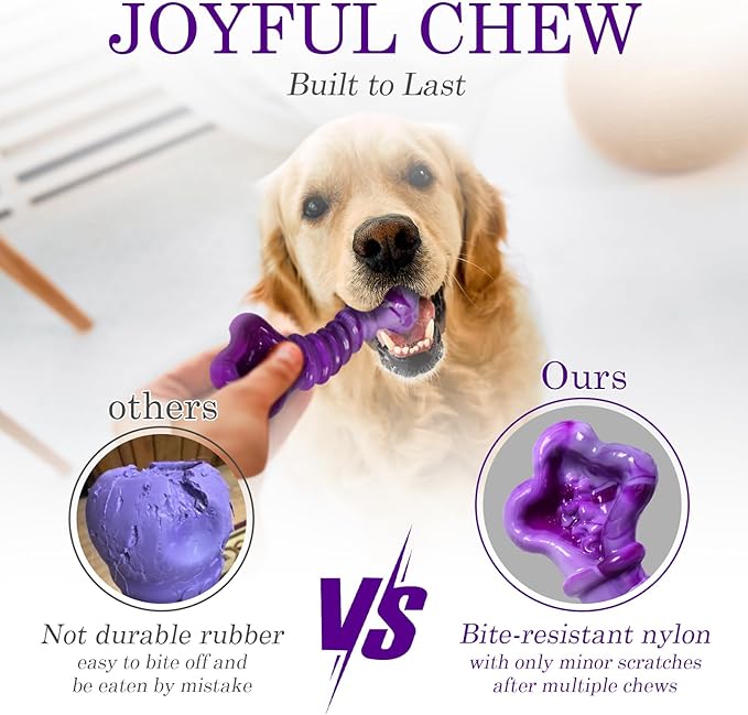 Indestructible Dog Toys for Aggressive Chewers Large Breed, 2 Pack Heavy Duty Nylon Chew-Proof Toys, Durable Tough Large Dog Bones to Keep Them Busy, Tough Dog Toys for Aggressive Chewers
