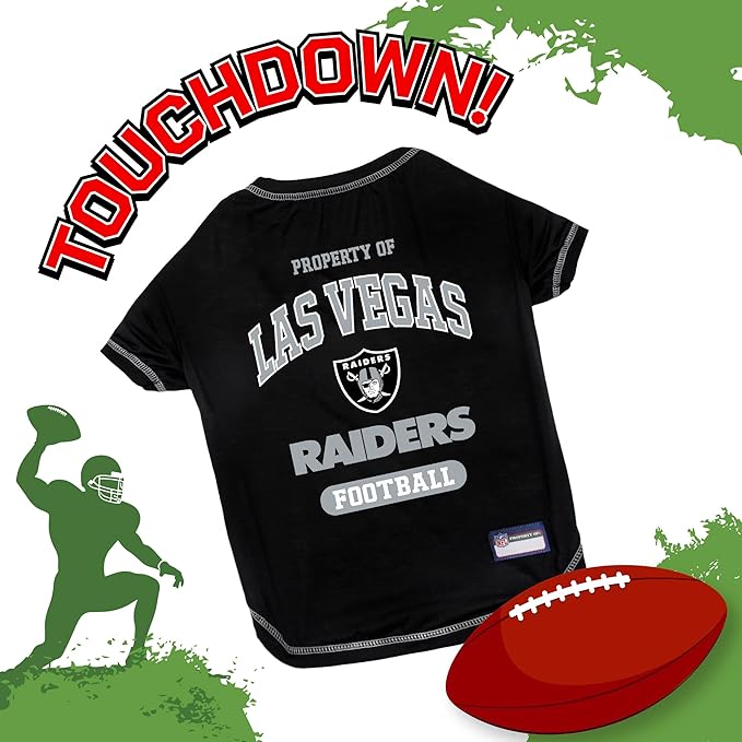 PET SHIRT for Dogs & Cats - NFL LOS VEGAS RAIDERS Dog T-Shirt, X-Large. - Cutest Pet Tee Shirt for the real sporty pup