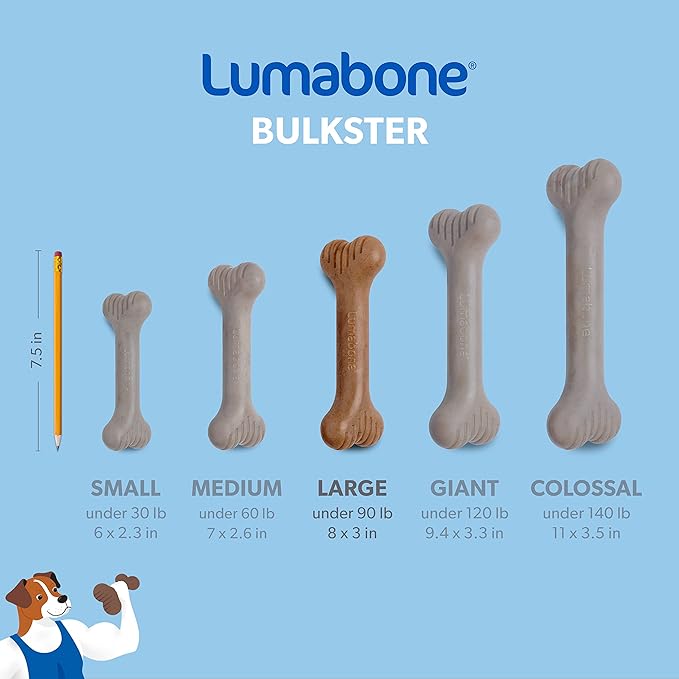 Bulkster Durable Chew Toy for Aggressive Chewers, Real Beef, Made in USA, Large