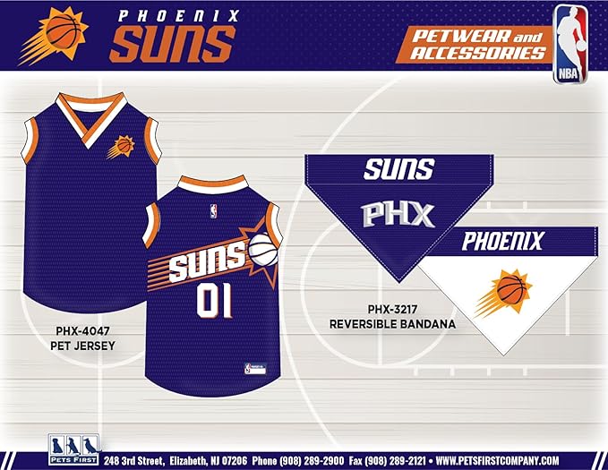 NBA PHOENIX SUNS DOG Jersey, Medium - Tank Top Basketball Pet Jersey