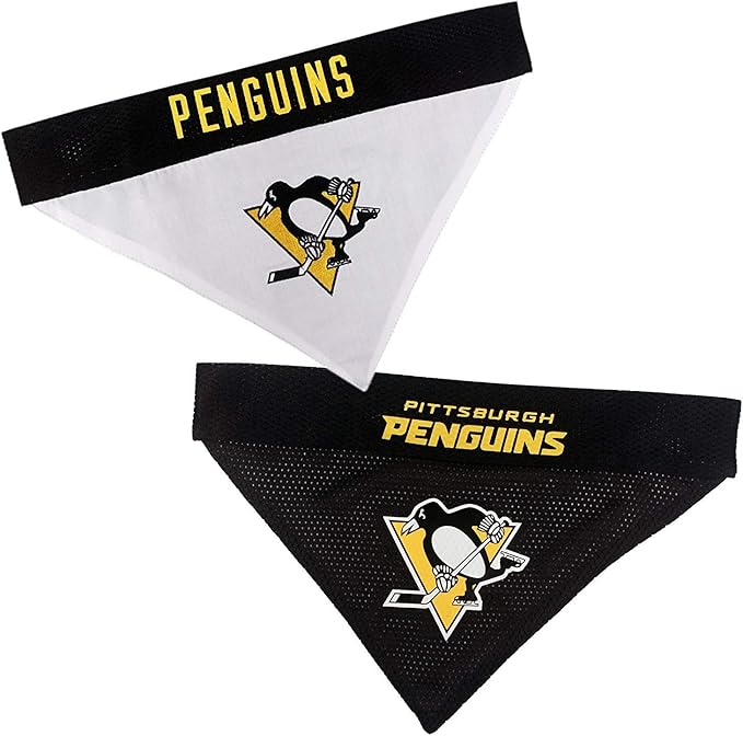 NHL Pittsburgh Penguins Bandana for Dogs & Cats, Large/X-Large. - Cute & Stylish Bandana! The Perfect Hockey Fan Scarf Bandana, Great for Birthdays Or Any Party!