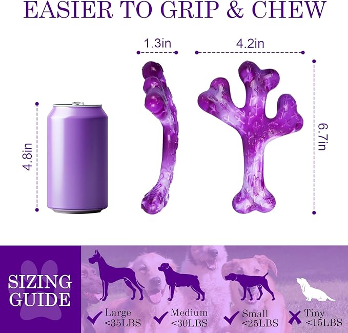 2 Pack Dog Toys for Aggressive Chewers, Dog Chew Toy for Large Medium Breed, Indestructible Dogs Toy to Keep Them Busy Gift