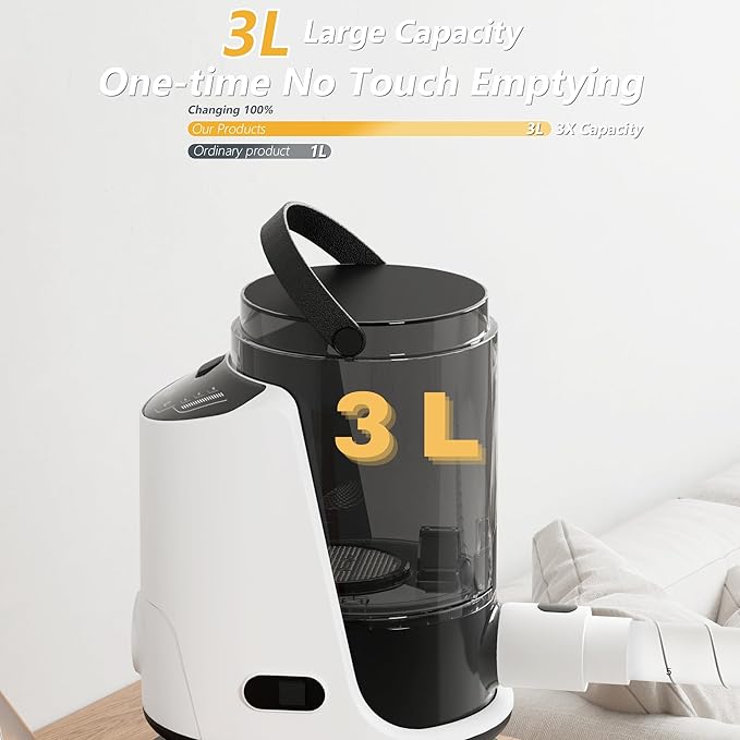 FOTING 8 in 1 Dog Grooming Vacuum & Dryer Kit, Dog Vacuum for Shedding Grooming with 3L Dust Cup, Touchscreen Adjustable Speed Temperature Control Clippers Brush, Pet Grooming Vacuum for Dogs at Home