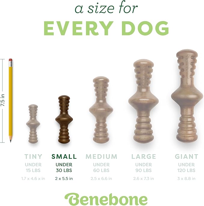 Benebone Zaggler Rolling Dog Chew Toy for Aggressive Chewers, Real Bacon, Made in USA, Small