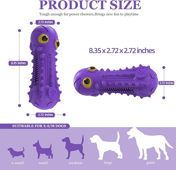 Dog Squeaky Toys for Aggressive Chewers, Durable Chew Toys for Large Medium Breed Dog, Dog Toys, Tough Durable Dogs Toys with Natural Rubber