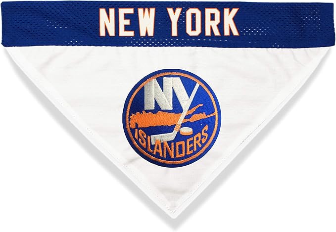 NHL NEW YORK ISLANDERS BANDANA for DOGS & CATS, Small/Medium. - Cute & Stylish Bandana! The Perfect HOCKEY FAN Scarf Bandana, great for Birthdays or any Party!