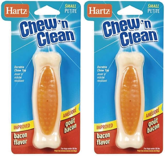 Hartz Chew'n Clean Tuff Bone Bacon Flavored Small Dog Toy (Pack of 2)2