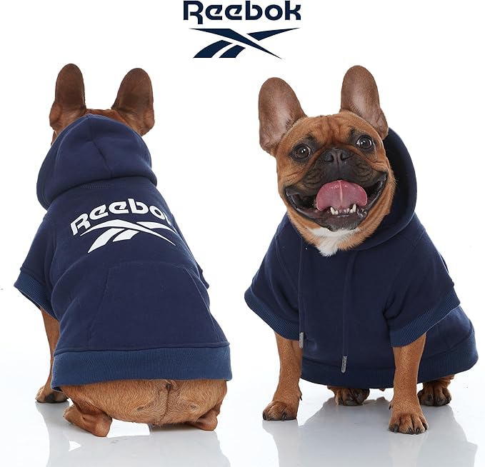 Reebok Dog Hoodie - Fleece Sweater With Leash Hole, Winter Sweatshirt for Small Medium and Large Dogs, Premium Fall Pullover, Cozy Warm Christmas Outfit