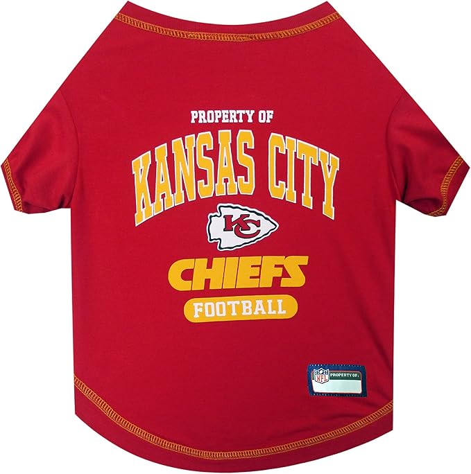 PET SHIRT for Dogs & Cats - NFL KANSAS CITY CHIEFS Dog T-Shirt, Large. - Cutest Pet Tee Shirt for the real sporty pup