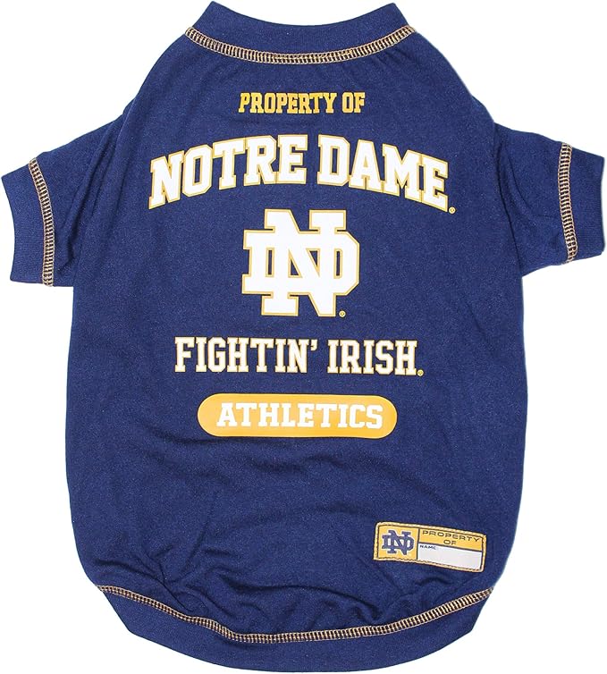 Pets First Collegiate Notre Dame Fighting Irish Dog T-Shirt, X-Small. - Licensed Shirt for Pets Team Colored with Team Logos.- Premium Stretchable Materials for The Comfrot of Your Dog & Cat.