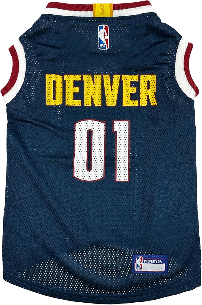 Pets First NBA Denver Nuggets Dog Jersey, X-Large - Tank Top Basketball Pet Jersey