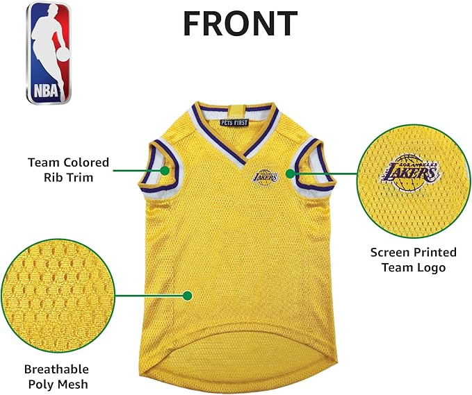Pets First NBA LOS ANGELES LAKERS DOG Jersey, X-Large - Tank Top Basketball Pet Jersey