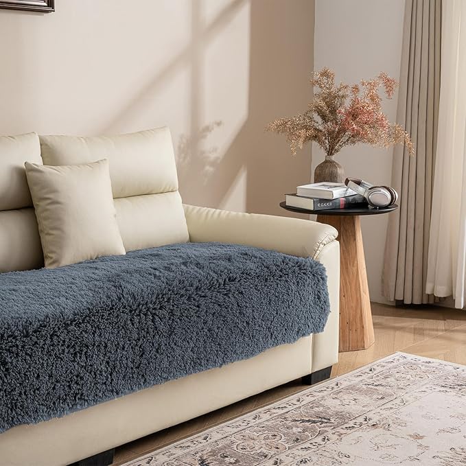 Waterproof Dog Bed Cover, Soft Plush Pet Blanket with Anti-Slip Back for Bed Couch Sofa, Furniture Protector for Small, Medium and Large Dogs and Cats (Noble Grey, 30"x80")