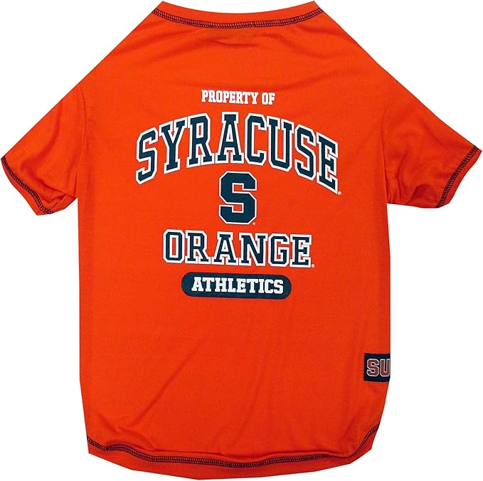Pets First Collegiate SYRACUSE ORANGE Dog T-Shirt, Large. - Licensed Shirt for Pets Team Colored with Team Logos.- Premium Stretchable Materials for the Comfrot of your Dog & Cat.