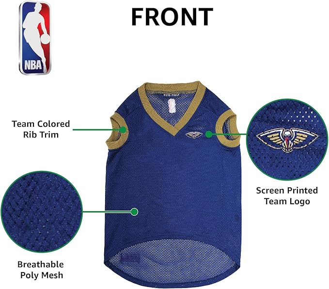 Pets First NBA NEW ORLEANS PELICANS DOG Jersey, X-Large - Tank Top Basketball Pet Jersey