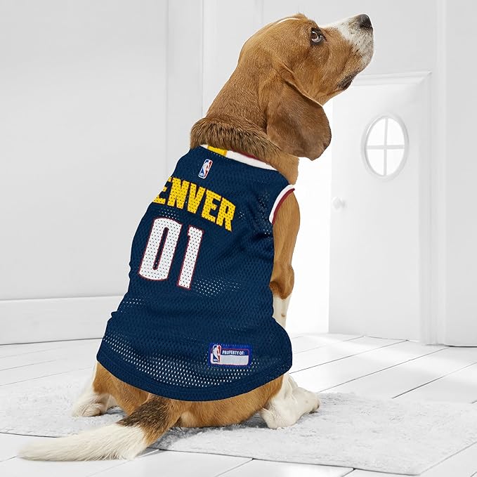 Pets First NBA Denver Nuggets Dog Jersey, X-Large - Tank Top Basketball Pet Jersey