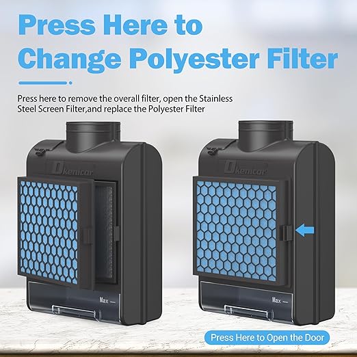 3-in-1 Indoor Dryer Vent Kit for Electric Dryer, Dryer Vent Box with 10 Pieces Polyester Filters, Stainless Steel Screen Filter and Water Drawer System (Vent Hose Include), Black