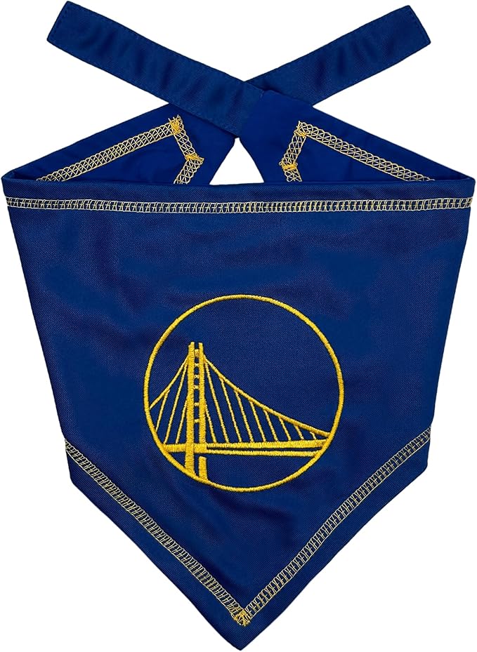 Pets First NBA Golden State Warriors TIE Bandana, Size Large/X-Large. Dog Bandana Scarf Bib for Pet Cat Dog. The Ultimate Game-Day, Party Bandana