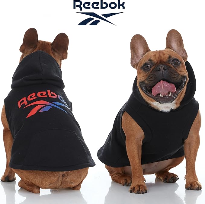 Reebok Dog Hoodie – Fleece Dog Sweater with Leash Hole, Cold Winter Dog Sweatshirt for Small Medium and Large Dogs, Premium Dog Fall Sweater Pullover Hoodie, Cozy Warm Perfect Dog Christmas Outfit