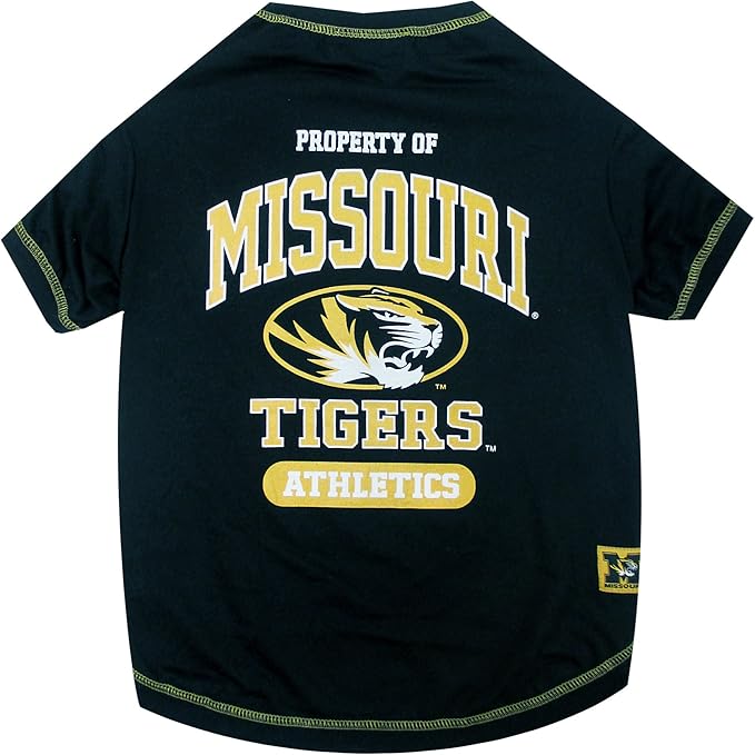 Pets First Collegiate MISSOURI TIGERS Dog T-Shirt, X-Small. - Licensed Shirt for Pets Team Colored with Team Logos.- Premium Stretchable Materials for the Comfrot of your Dog & Cat.