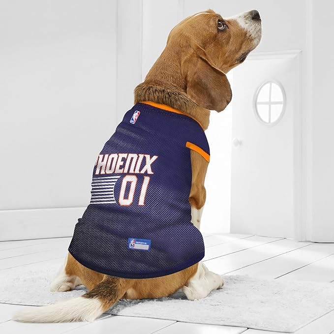 NBA PHOENIX SUNS DOG Jersey, Medium - Tank Top Basketball Pet Jersey