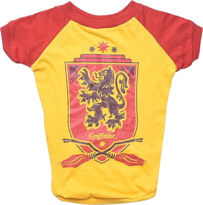 Harry Potter Gryffindor Pet T-Shirt in Size Extra Small | XS Dog T-Shirt, Harry Potter Dog Shirt | Harry Potter Dog Apparel & Accessories for Hogwarts Houses, Gryffindor, (FF18871)