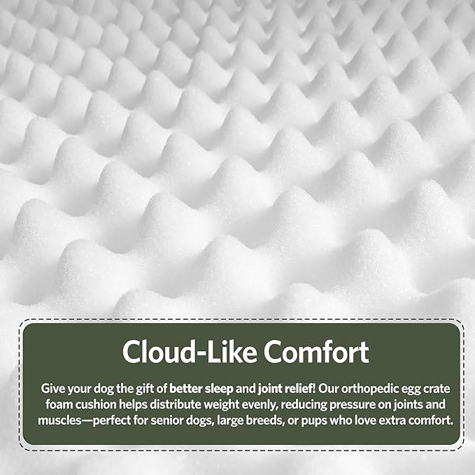MidWest Homes for Pets Orthoperdic Egg-Crate Nesting Pet Bed w/Teflon Fabric Protector, XL Green
