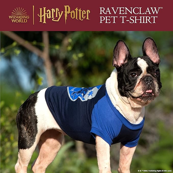 Harry Potter Ravenclaw Pet T-Shirt in Size Small | Small Dog T-Shirt, Harry Potter Dog Shirt | Harry Potter Dog Apparel & Accessories for Hogwarts Houses, Ravenclaw