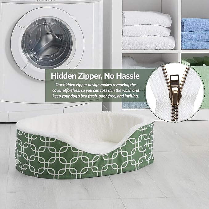 MidWest Homes for Pets Orthoperdic Egg-Crate Nesting Pet Bed w/Teflon Fabric Protector, XL Green