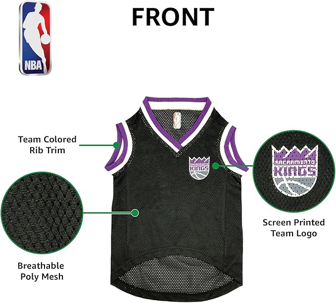 Pets First NBA Sacramento Kings Mesh Dog Jersey, Large