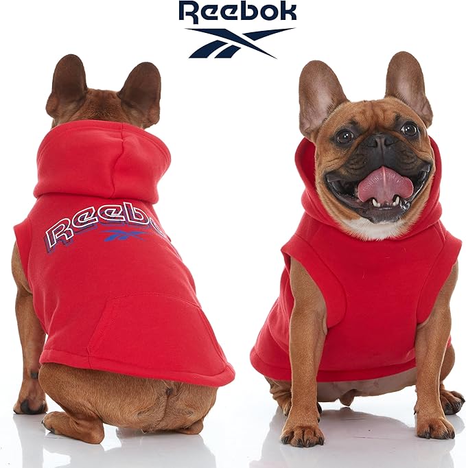 Reebok Dog Hoodie – Fleece Dog Sweater with Leash Hole, Cold Winter Dog Sweatshirt for Small Medium and Large Dogs, Premium Dog Fall Sweater Pullover Hoodie, Cozy Warm Perfect Dog Christmas Outfit