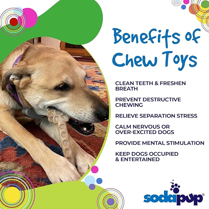 SodaPup Flower Tower – Durable Dog Chew Toy Made in USA from Non-Toxic, Pet Safe, Food Safe, Nylon Material for Mental Stimulation, Clean Teeth, Fresh Breath, Problem Chewing, Calming Nerves, & More